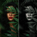 monochrome photography edit with BW Portraits Green Lightroom presets