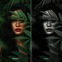monochrome photography edit with BW Portraits Green Lightroom presets