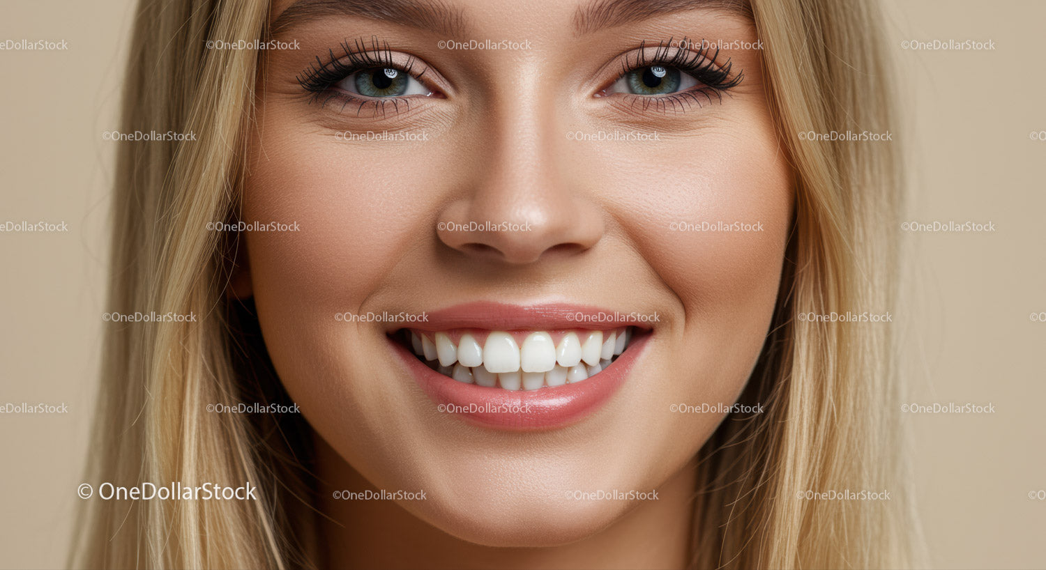 Close-up of cheerful young woman with perfect smile
