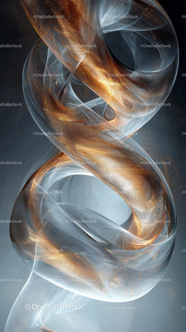 Futuristic Abstract Swirl with Metallic Light Trails and Dynamic Motion