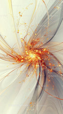 Abstract Swirling Fractal Pattern with Luminous Explosion