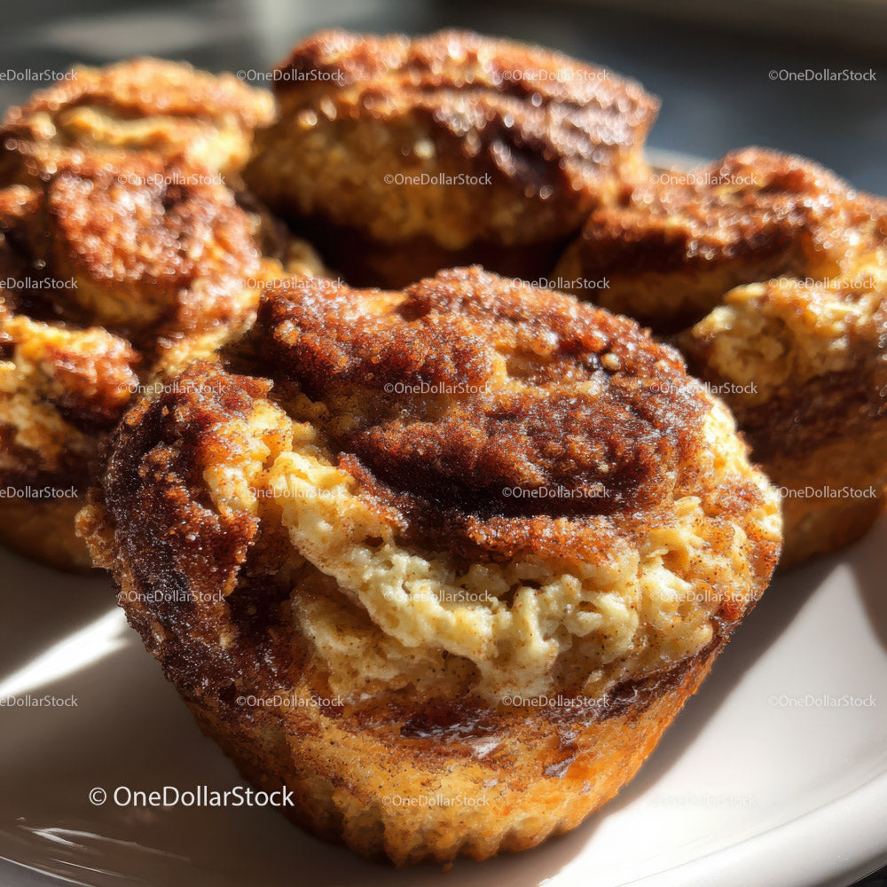 Golden Brown Cinnamon Muffins with Crispy Exterior and Soft Interior