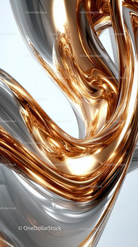Elegant Gold and Silver Metallic Swirl Abstract Background