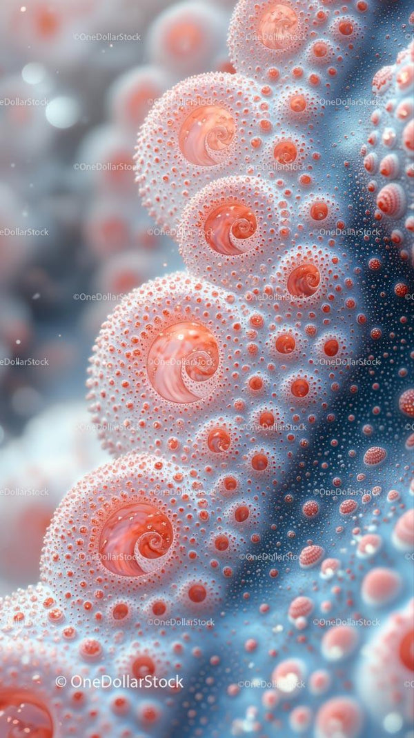 Close-Up of Pink Coral with Intricate Spirals and Textures