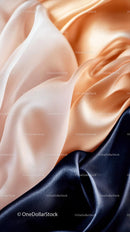 Close-up of Luxurious Satin Fabric in Soft Neutral Colors