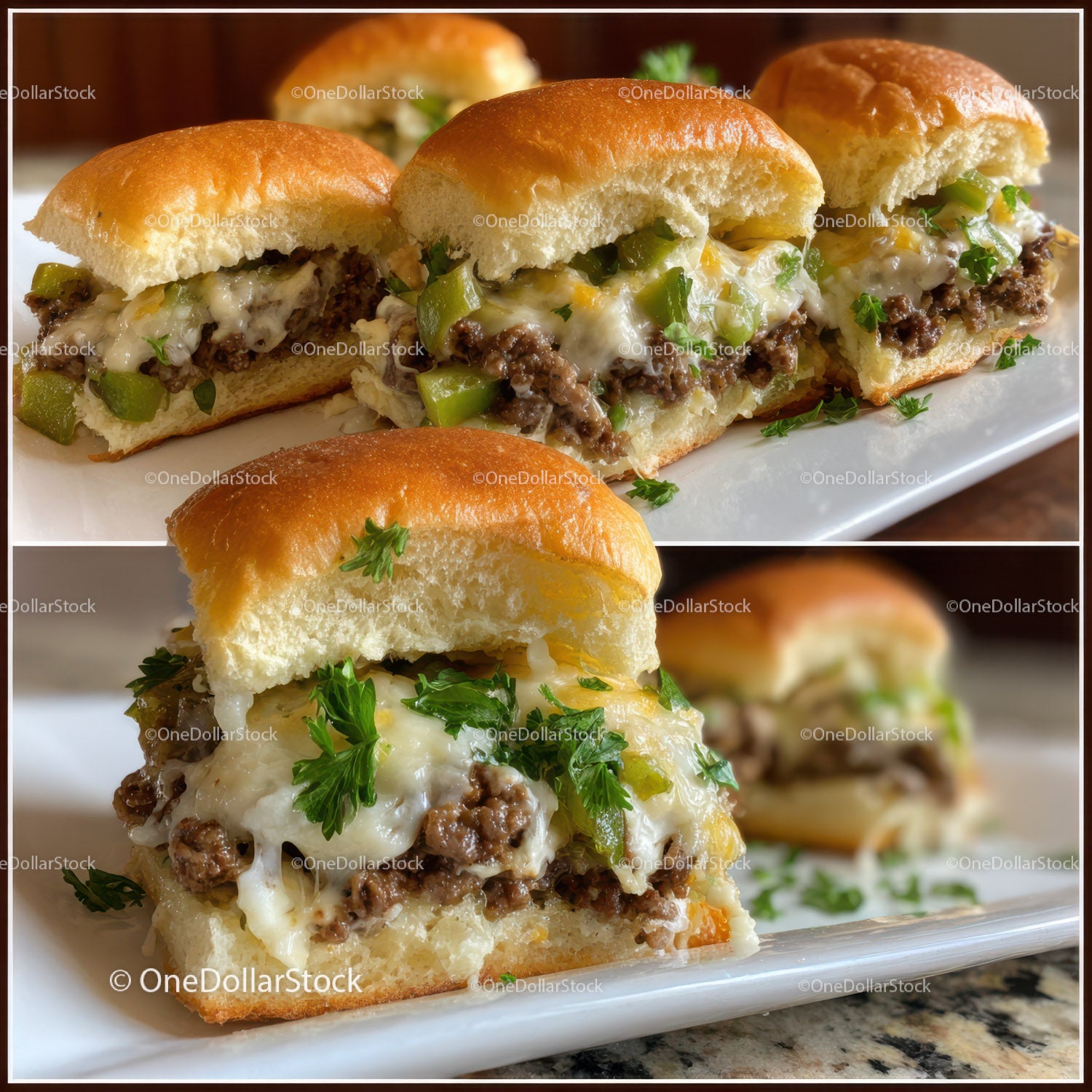 Delicious Cheeseburgers with Ground Beef and Cheese in Buns