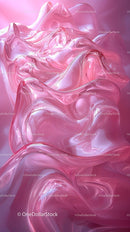 Elegant Pink Fluid Abstract Art with Swirling Wave Patterns