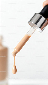 Close-up of Liquid Foundation Dripping from Dropper