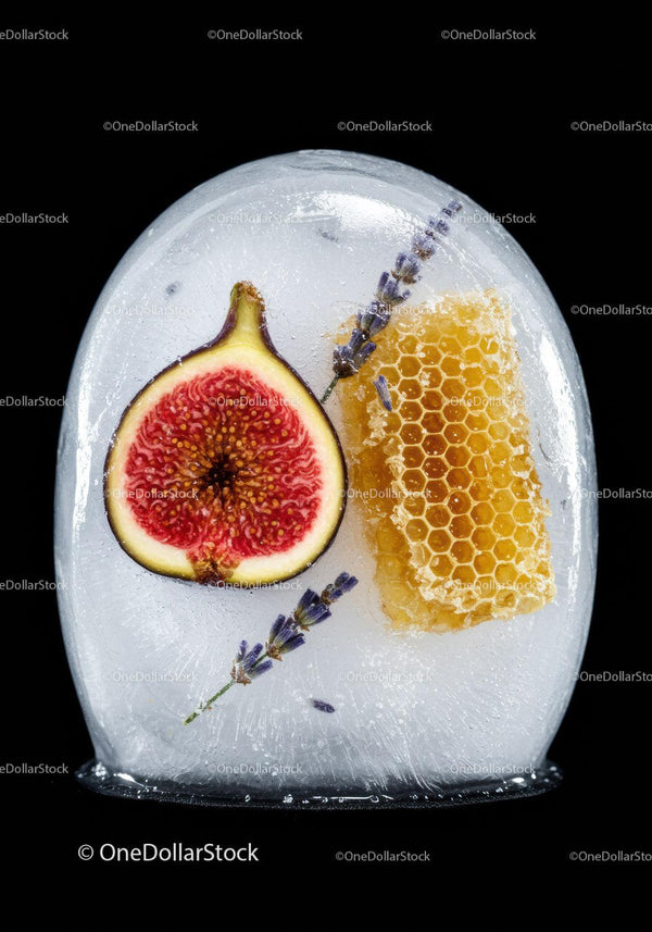 Frozen Fig, Honeycomb and Lavender Encased in Ice