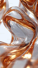 Elegant Metallic Swirl Glass Sculpture for Modern Interior Design