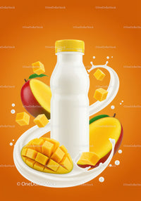 Refreshing Mango Yogurt Drink with Fresh Fruit Cubes