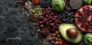 Fresh Pomegranate and Avocado with Assorted Herbs and Spices