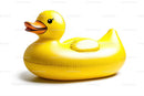 Yellow Rubber Duck in Floating Pool Toy for Summer Fun