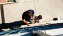 Couple Planning Together Outdoors on Sunny Day