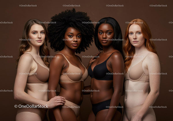 Diverse women showcasing natural beauty in lingerie