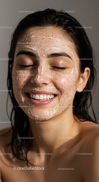 Young Woman Enjoying Facial Mask Treatment for Glowing Skin