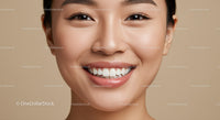 Close-up of Smiling Asian Woman with Healthy Skin