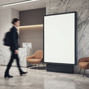 Modern Office Lobby with Blank Advertising Display
