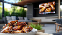 Crispy Chicken Wings on a Modern Outdoor Patio