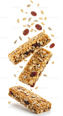 Healthy granola bars with oats and dried berries