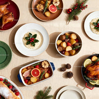 Festive Christmas Dinner Table with Traditional Dishes