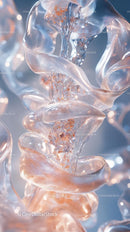 Abstract Glass Sculpture with Flowing Curves and Elegant Design