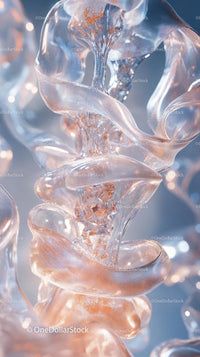 Abstract Glass Sculpture with Flowing Curves and Elegant Design