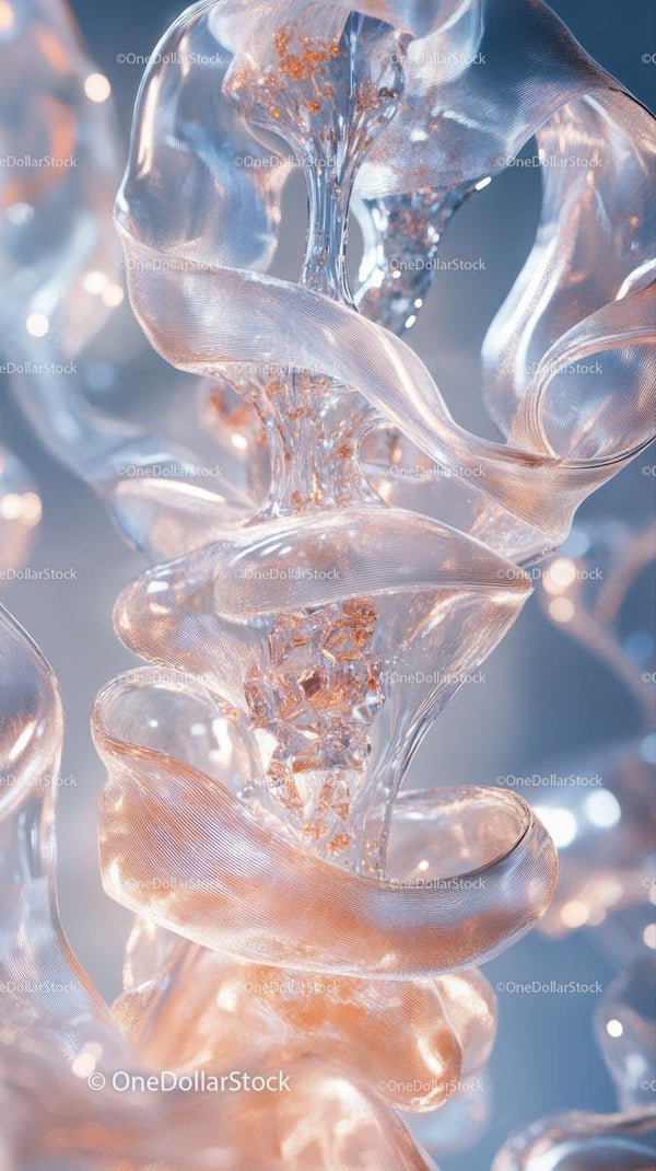 Abstract Glass Sculpture with Flowing Curves and Elegant Design