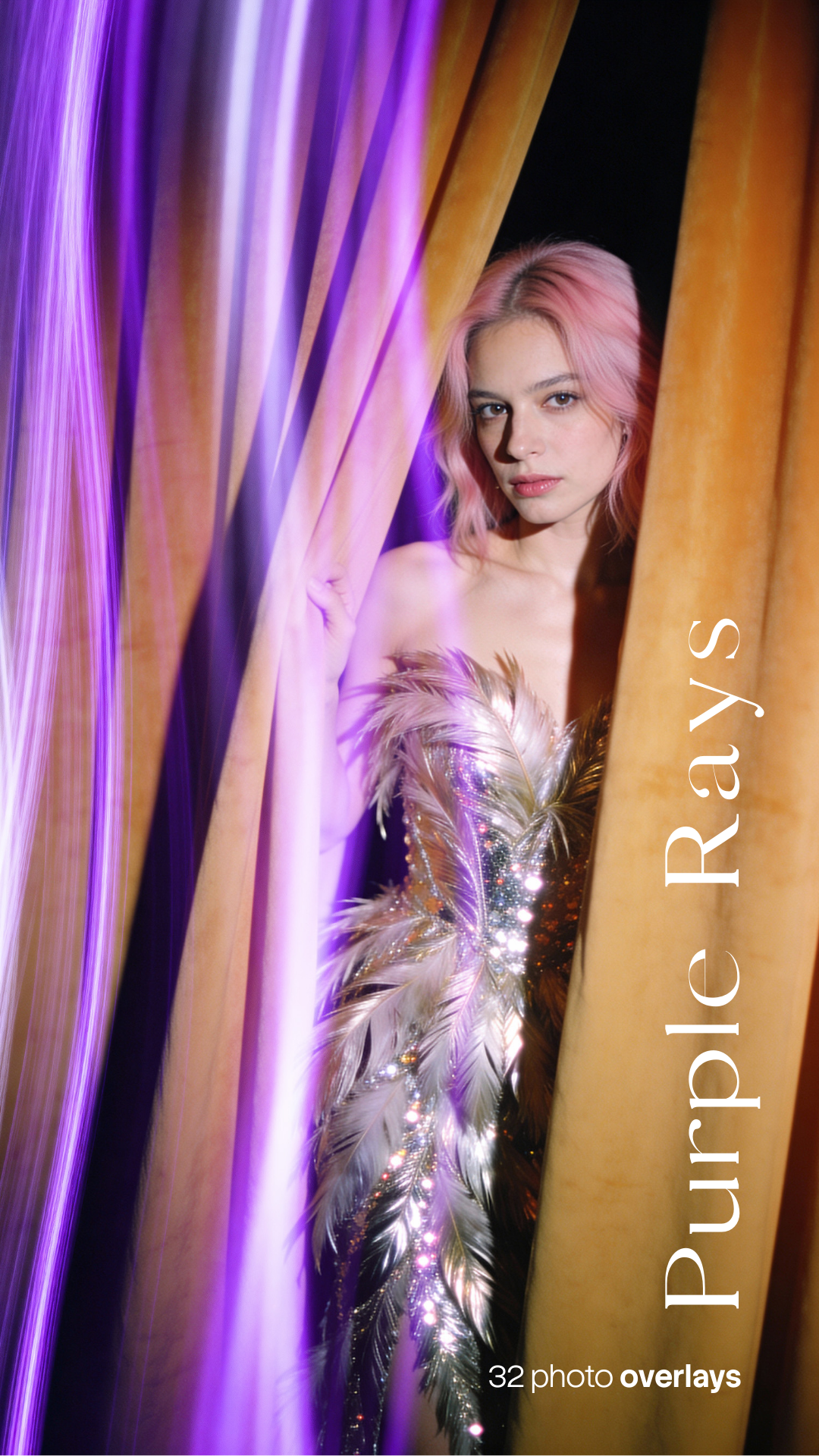 Purple Rays Photo Overlays (32 JPG Files)