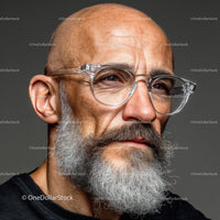 Stylish Elderly Man with Glasses and a Grey Beard