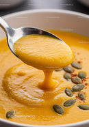 Creamy Pumpkin Soup with Roasted Seeds Garnish