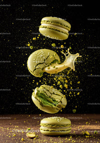 Green Pistachio Macarons Exploding with Cream