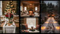 Cozy Winter Holiday Moments in Warm Rustic Settings