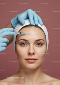 Young Woman Receiving Botox Injection for Facial Rejuvenation