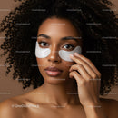 Young Woman Applying Eye Patches for Skincare and Facial Therapy