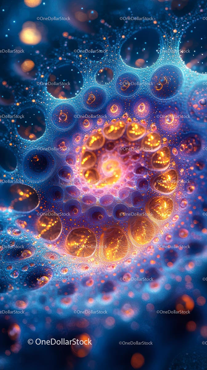 Vibrant Abstract Bubbles with Glowing Light Effects