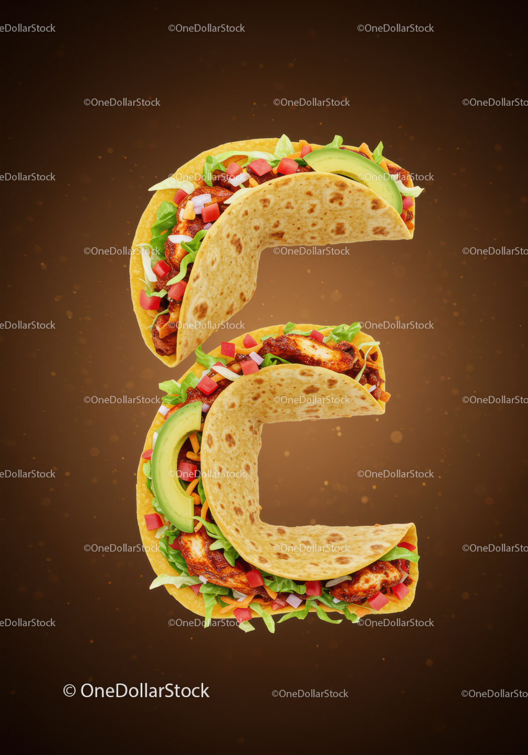 Creative Letter C Made of Flavorful Chicken Tacos