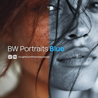 BW Portraits Blue Lightroom presets cover preview