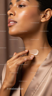 Close-Up of Woman Applying Face Moisturizer for Skincare Routine