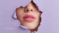 Captivating Female Portrait with Vibrant Pink Lipstick