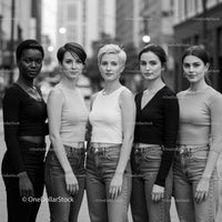 Diverse Women Standing Confidently in Urban Setting