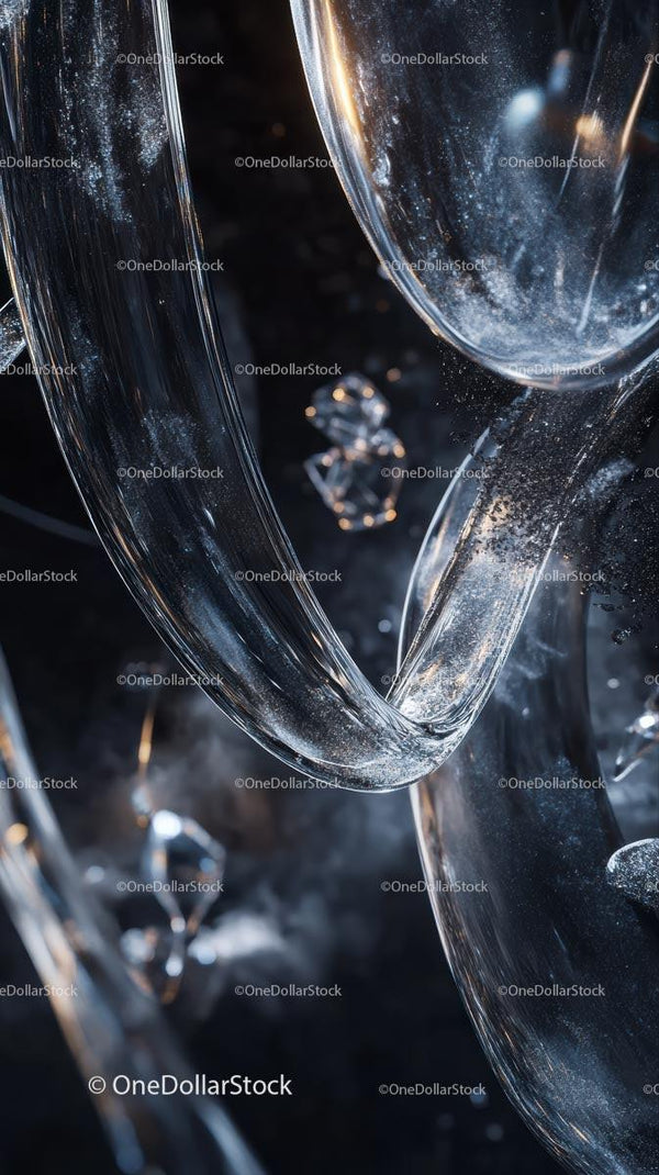 Elegant Close-Up of Crystal Glassware with Sparkling Reflection