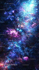 Colorful Neon Coral Reef with Glowing Marine Life