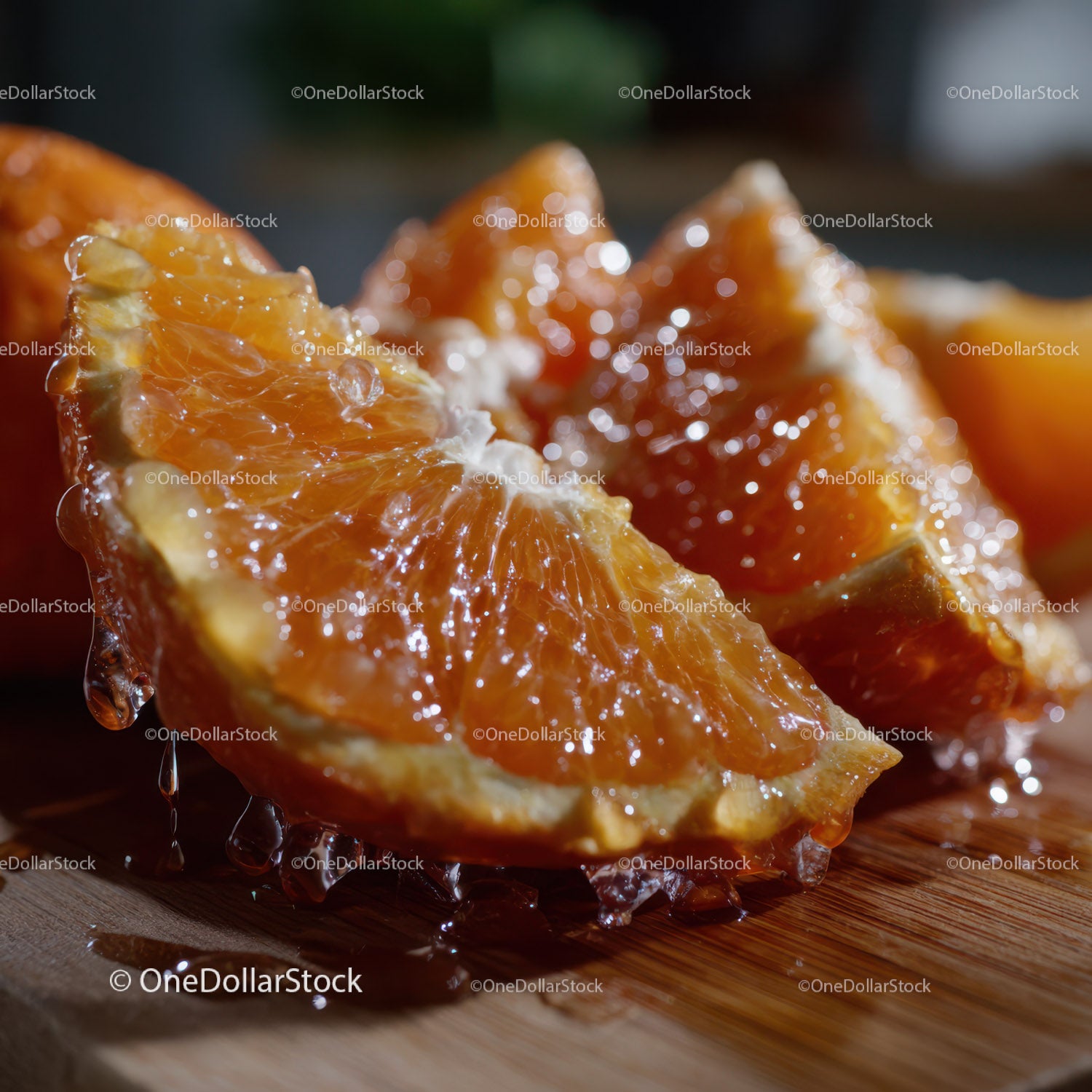 Close-up of Juicy Orange Slices with Bright Color and Refreshing Texture