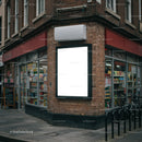Blank Lightbox on Corner of Urban Convenience Store