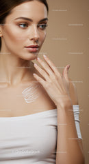 Young Woman Applying Skincare Cream for Healthy Glowing Skin
