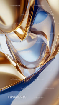 Abstract Metallic Sculpture Featuring Gold and Silver Curves for Modern Decor