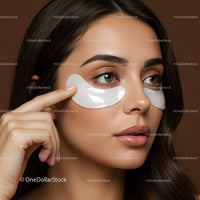 Close-up of a Woman Applying Under Eye Patches for Skin Rejuvenation