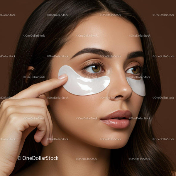 Close-up of a Woman Applying Under Eye Patches for Skin Rejuvenation