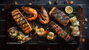 Fresh Grilled Seafood Platter with Shrimp and Salmon